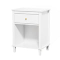 Nightstand With 1 Drawer and 1 Shelf - White