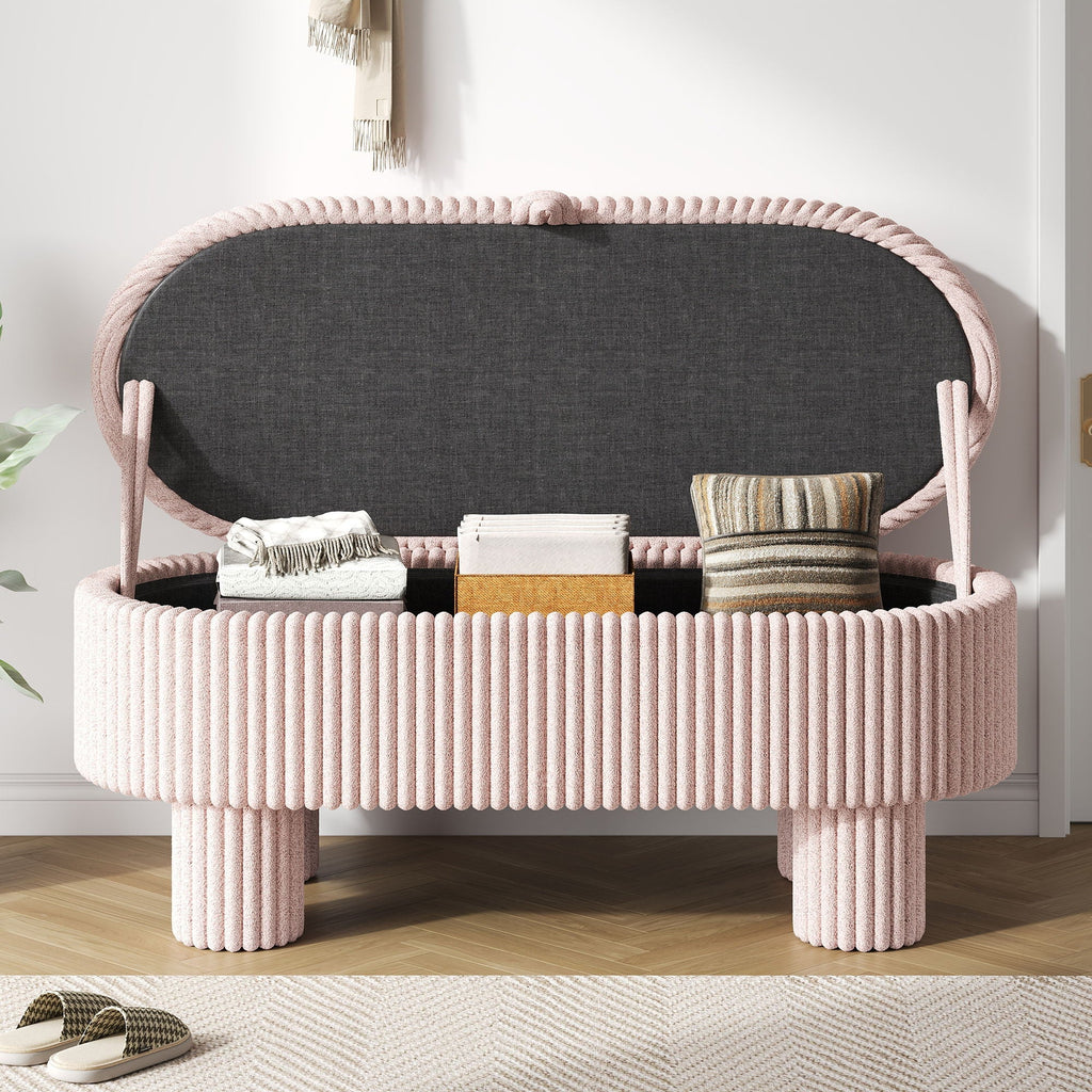 Storage Ottoman Upholstered Bench With Lift-Top Storage