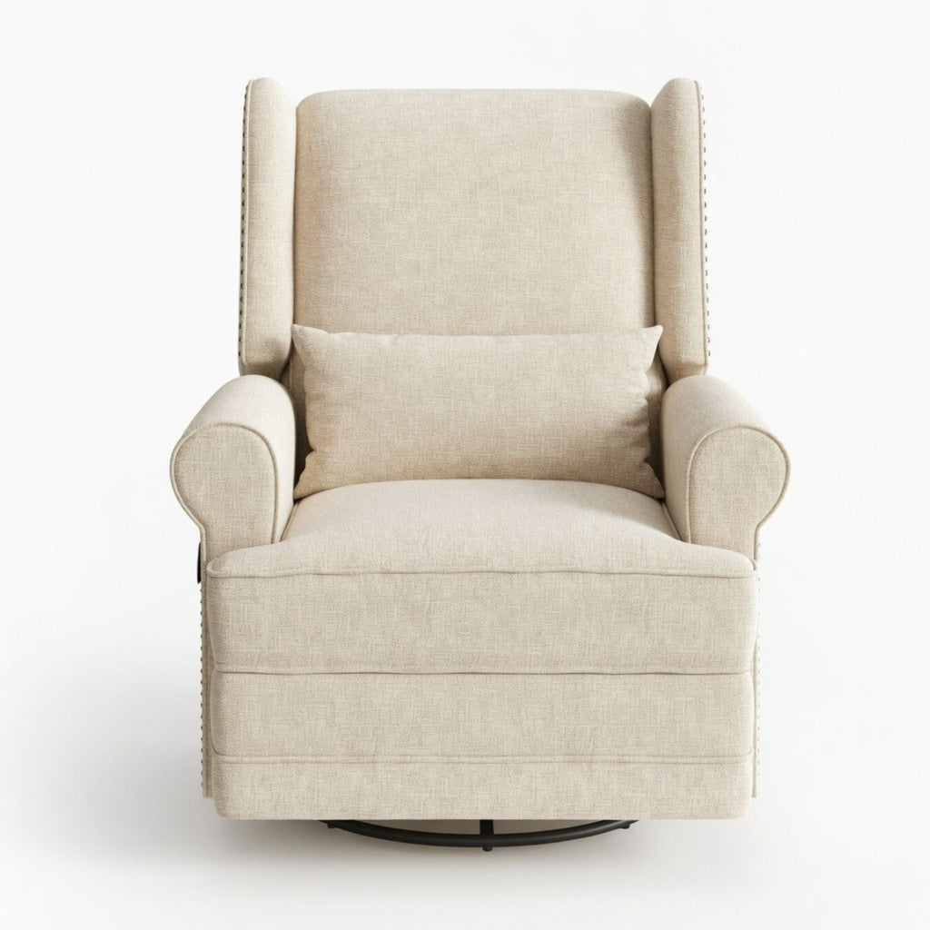 Extra Wide Swivel Recliner Glider Chair With Footrest