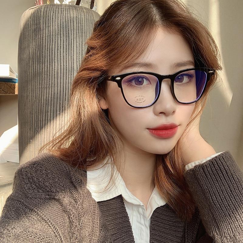 Blue Light Blocking Glasses Frame Lightweight Eyeglasses Frame Filter Blue Ray Computer Game Glasses  Oversized Women Eyeglasses Transparent Anti Blue Ray Men Modern Simple Frames