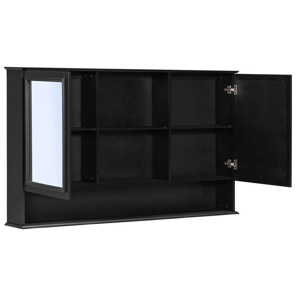 Wall Mounted Bathroom Medicine Cabinet With Double Mirrored Doors