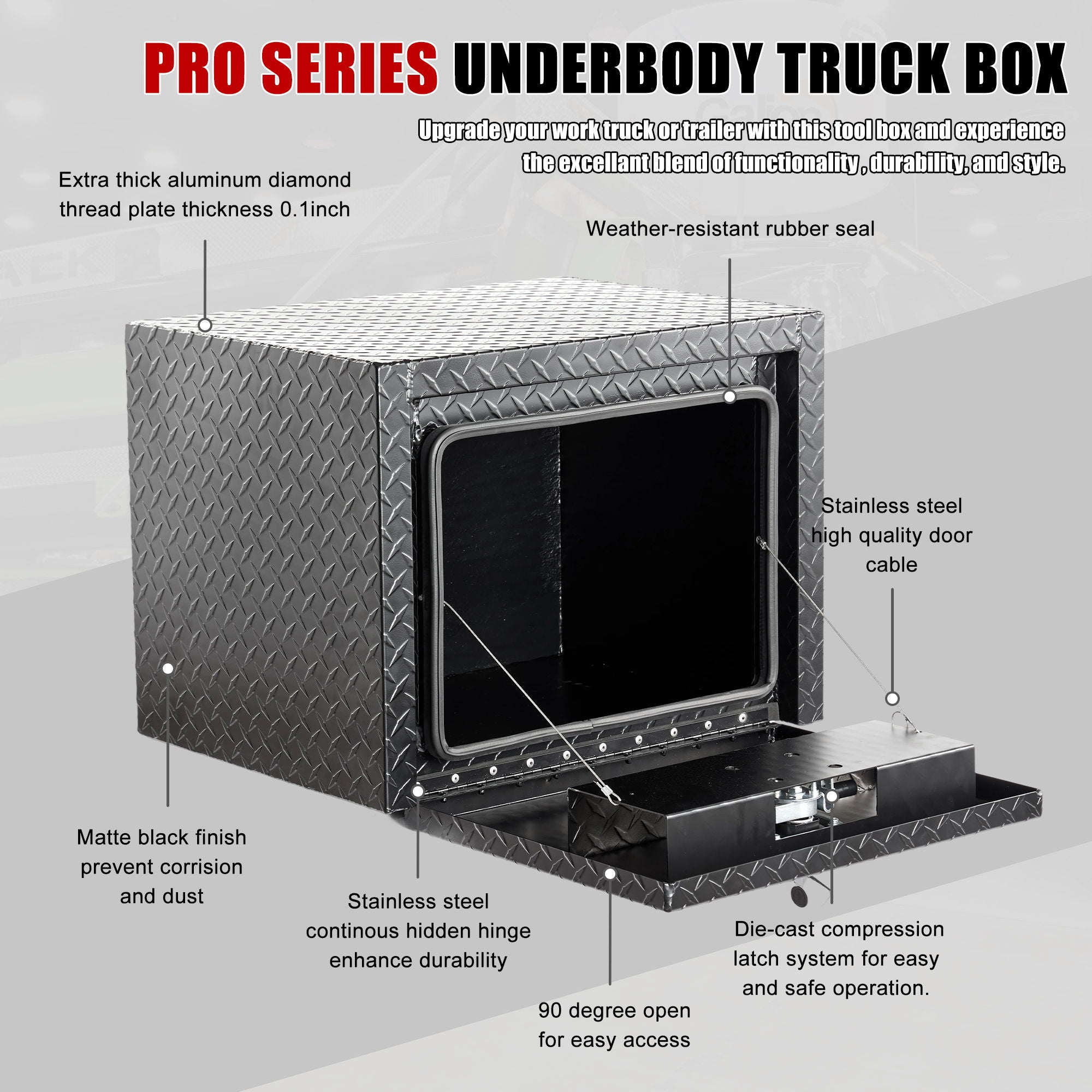 Pro Series Underbody Truck Tool Box Waterproof Storage Chest