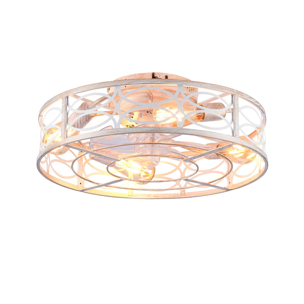 20" Caged Ceiling Fan with Lights and Remote Control