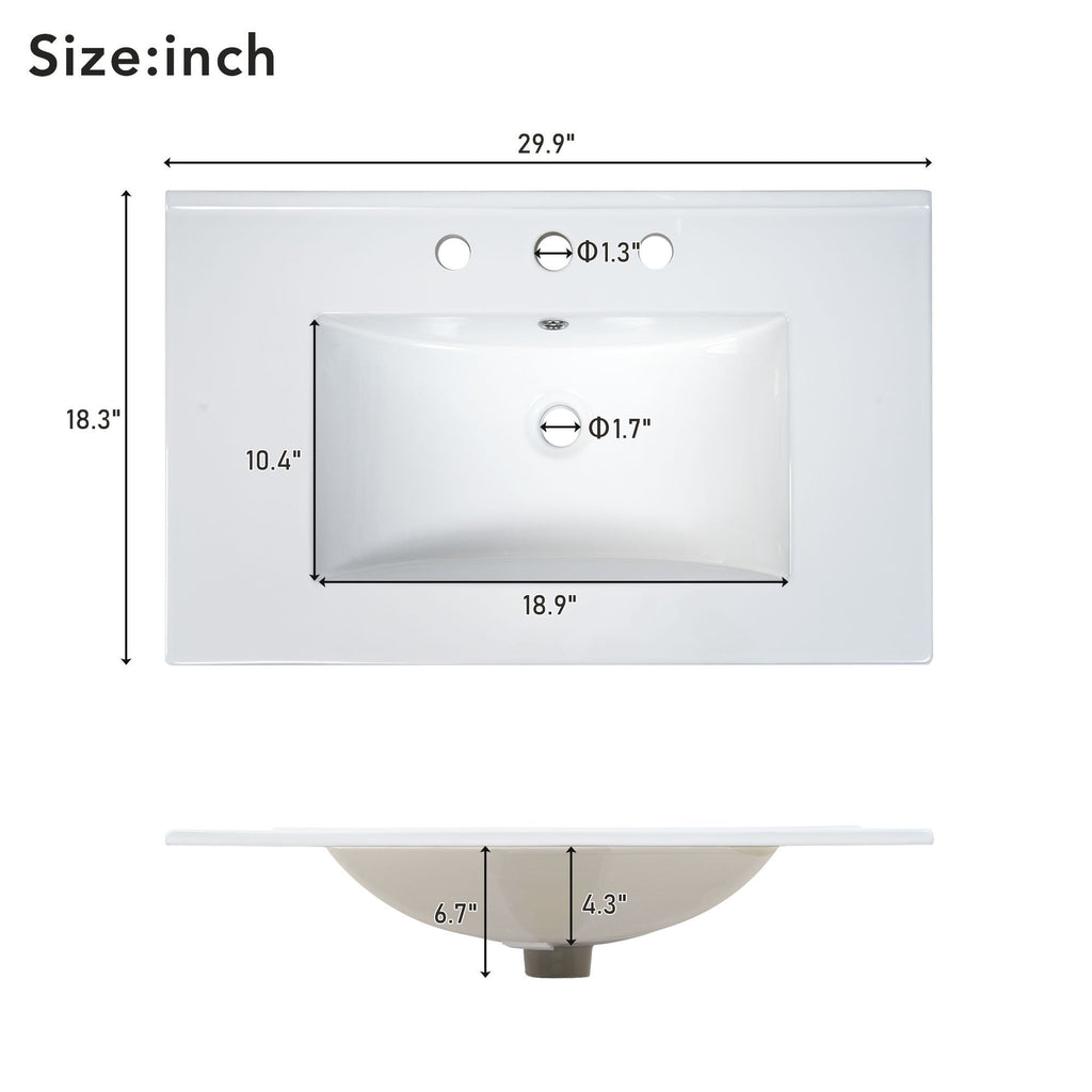 Bathroom Vanity With Sink And Ample Storage, Rectangular Undermount Sink - Black