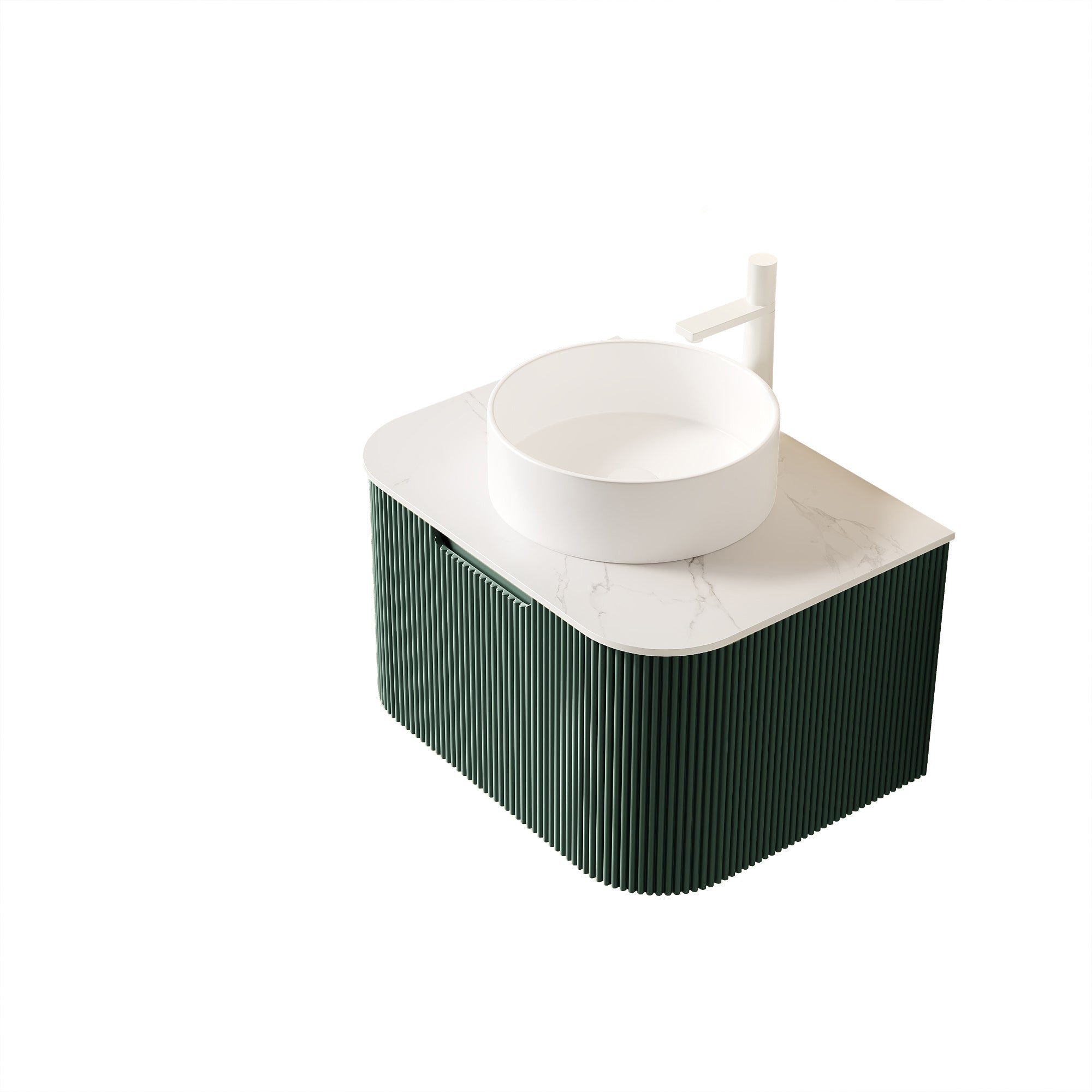 DINA 24" Bathroom Vanity & Sink, Floating Curved Edges