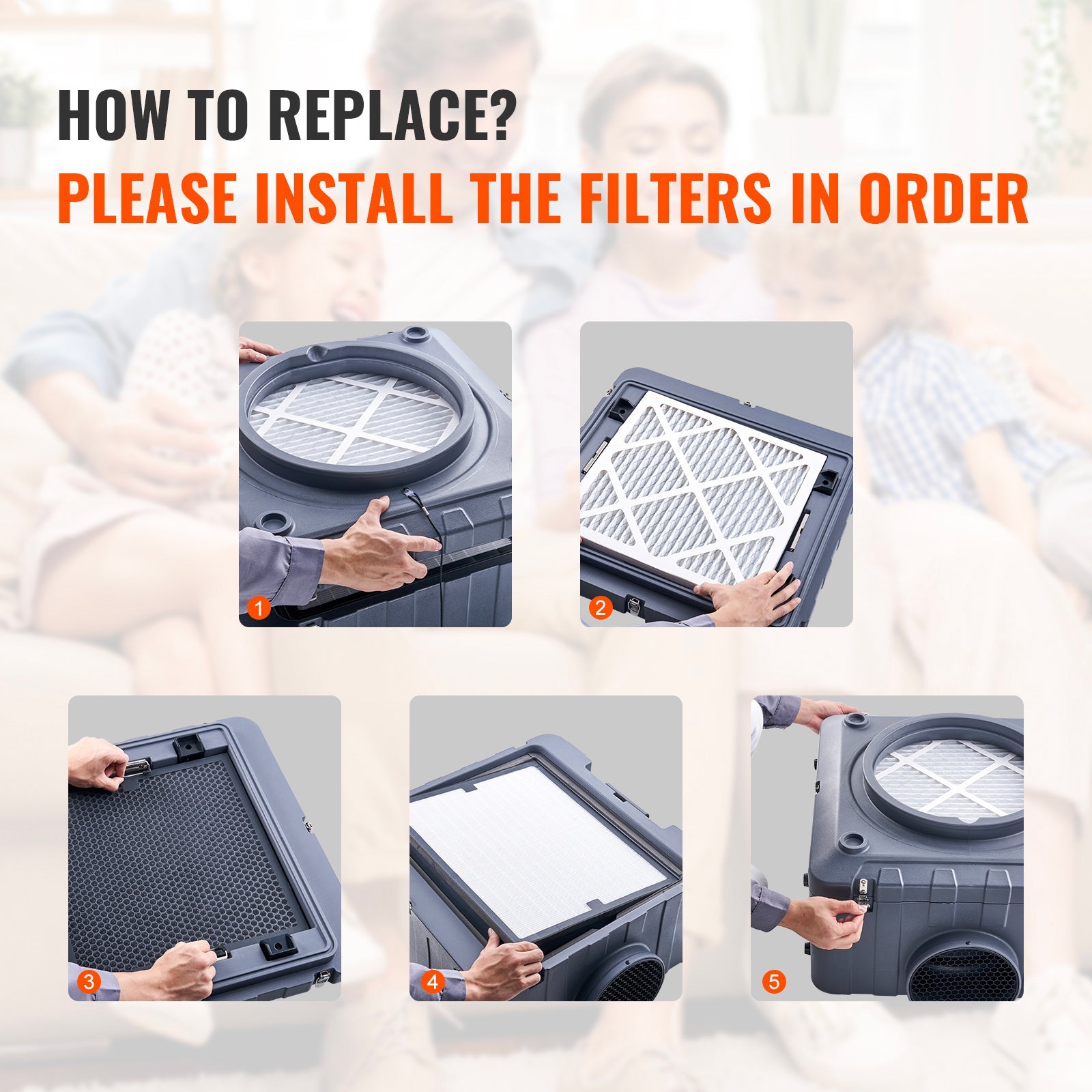 Protective Pre Filters, 5 Pack, 15.75'' x 15.75'' Air Filter Replacement