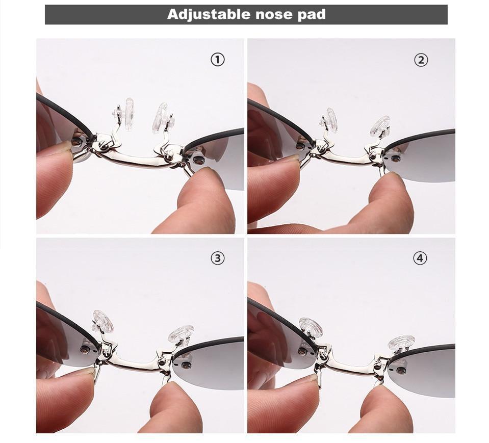 Convenient And Lightweight Sun Protection Sunglasses New Clip On Nose Glasses New Round Rimless Matrix Shape Sunglasses For Men & Women  Mini Frameless Vintage Sunglasses For men