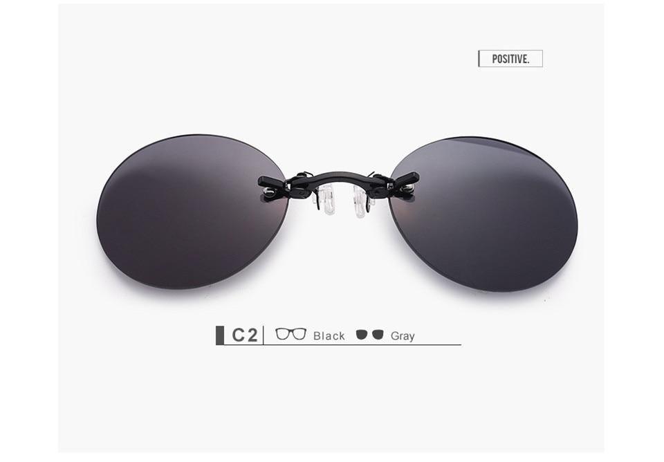Convenient And Lightweight Sun Protection Sunglasses New Clip On Nose Glasses New Round Rimless Matrix Shape Sunglasses For Men & Women  Mini Frameless Vintage Sunglasses For men