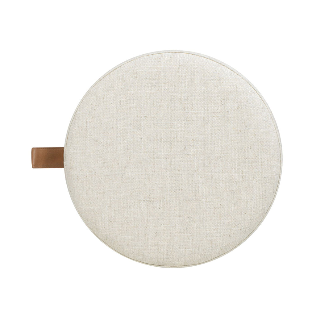Brandy - Round Upholstered Storage Ottoman With Accent