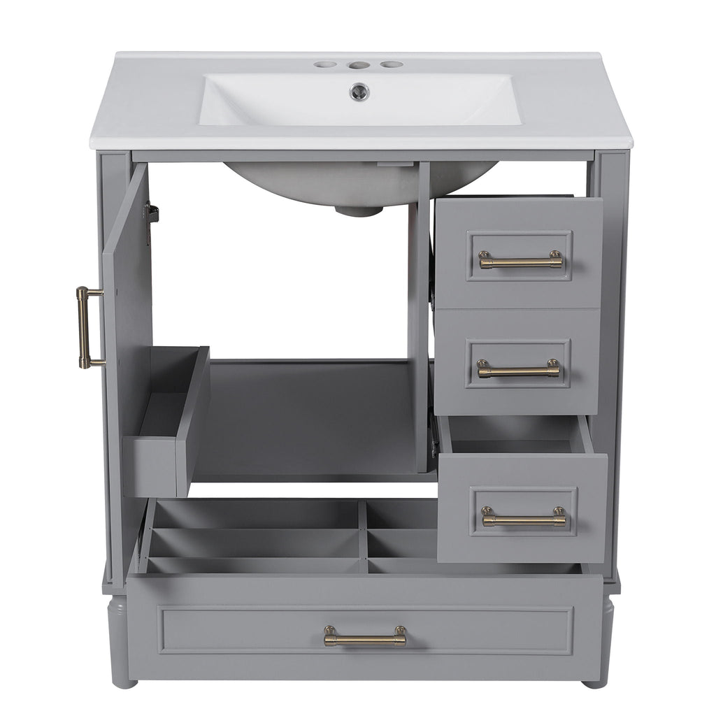 Traditional Bathroom Vanity Set With Soft Close Doors