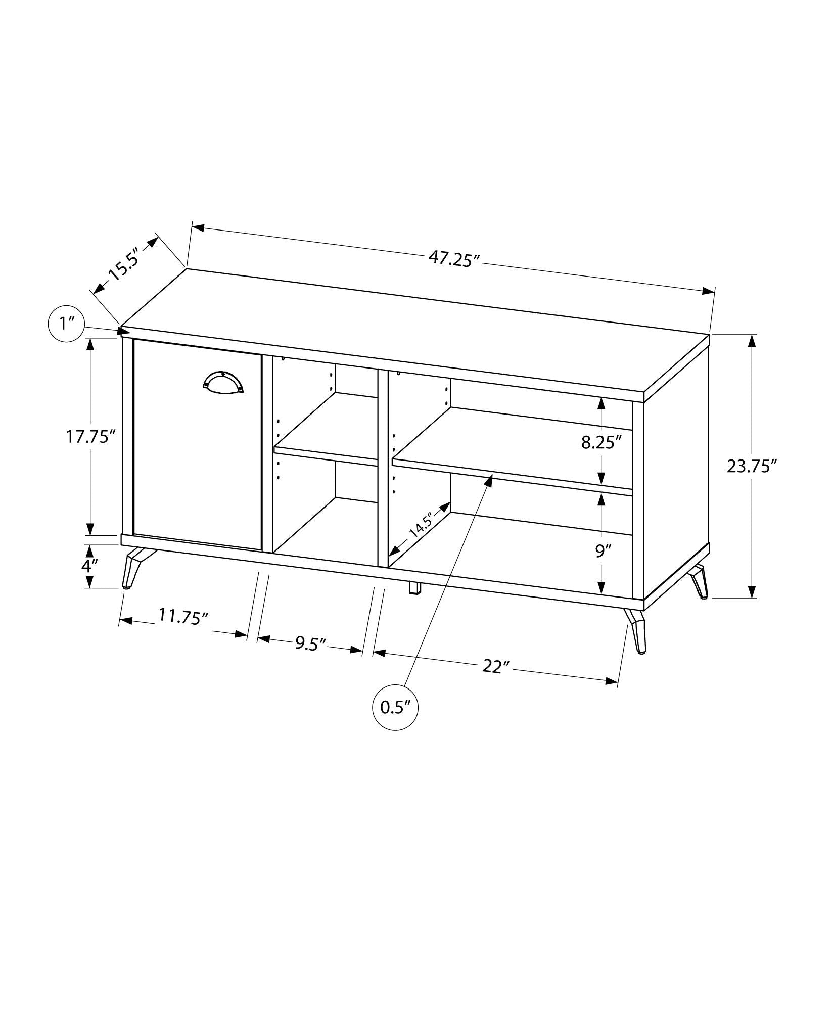 Contemporary TV Stand Console with Storage Cabinet