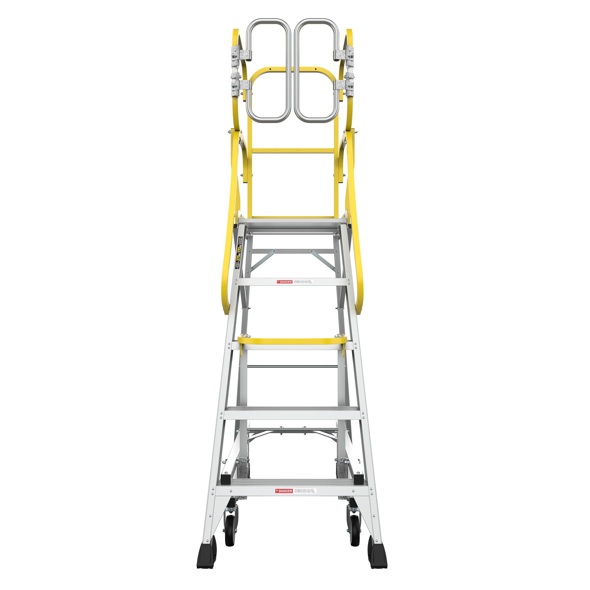 Heavy Duty Aluminum Rolling Platform Ladder with Steps
