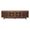 TV Stand For TVs, Entertainment Center With Closed Storage & Cable Management, Soft Closing Hinges - Walnut