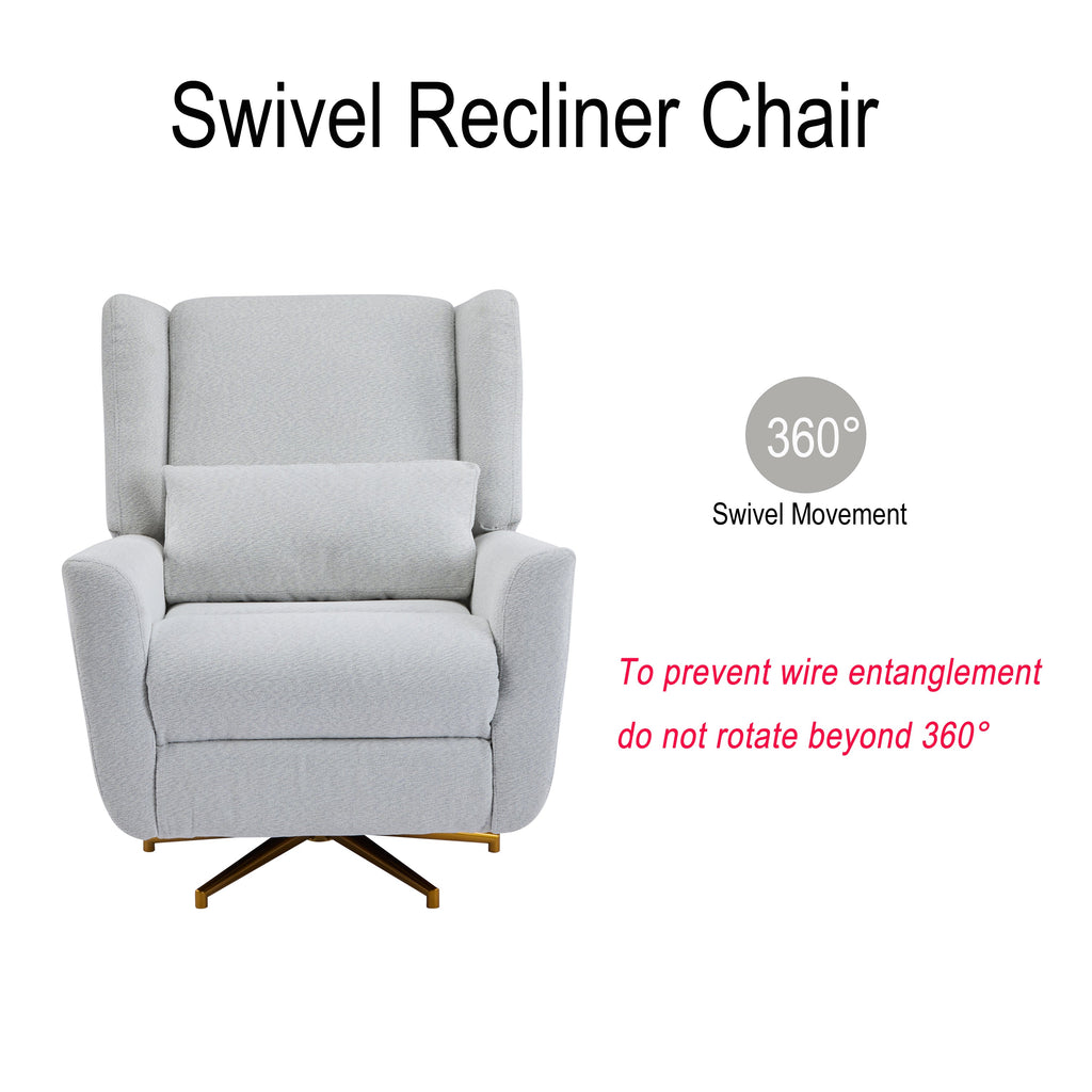 Power Recliner Chair Swivel Upholstered 360° Swivel Recliner
