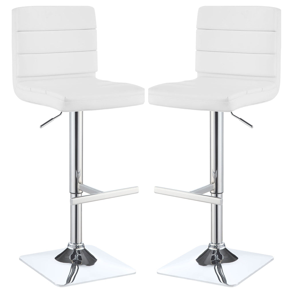 Fresco - Upholstered Adjustable Bar Stool (Set of 2) - White