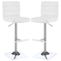 Fresco - Upholstered Adjustable Bar Stool (Set of 2) - White