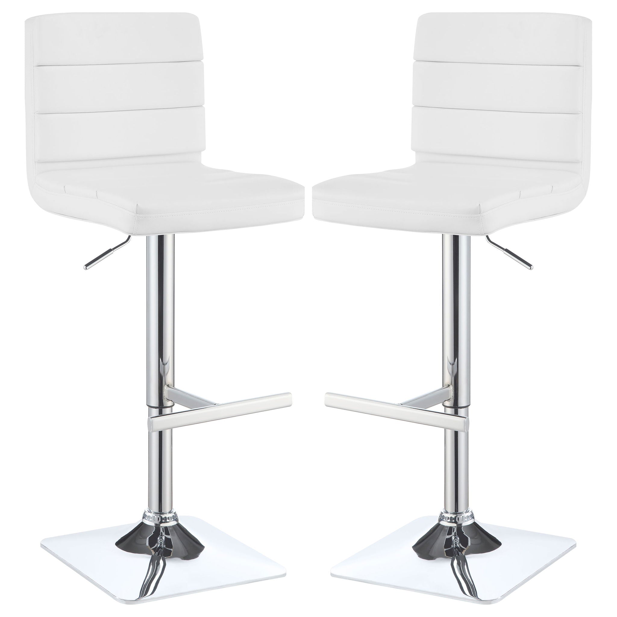 Fresco - Upholstered Adjustable Bar Stool (Set of 2) - White