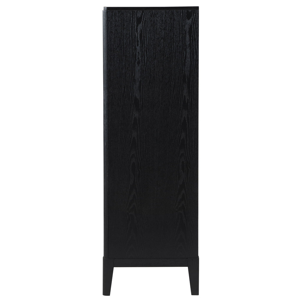 Mason - 5 Drawer Chest With Fluted Design - Black