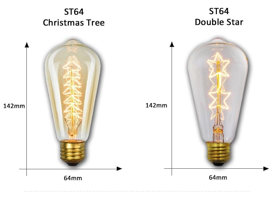 Dimmable Light Bulb Retro Vintage Edison Bulb Incandescent Ampoule Bulbs Vintage Edison Lamp Retro Light Vintage Bulbs Modern Style Square Spiral Filament Incandescent Light