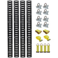 18 Pieces E Track Tie-Down Rail Kit For Trucks, Vans, And Garages With O-Ring Anchors And Ratchet Straps - Black