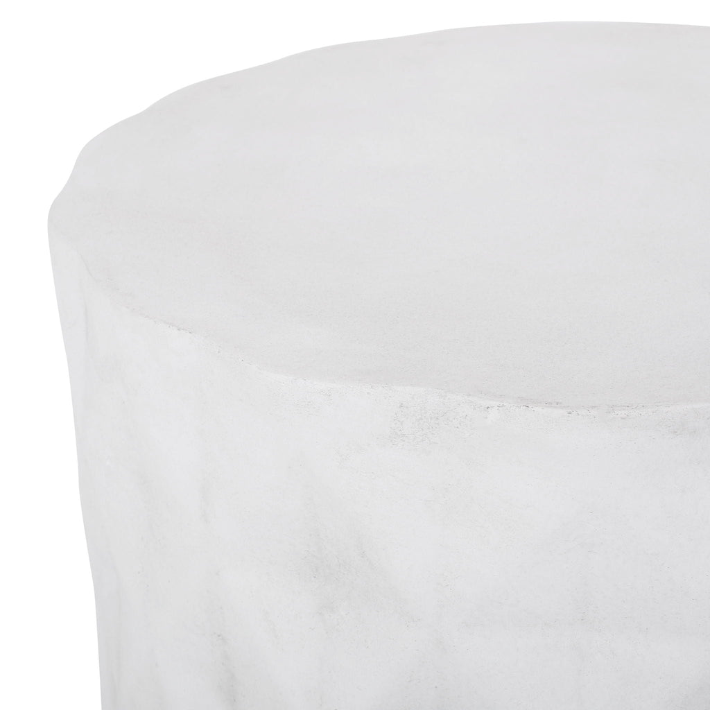 Outdoor Lightweight Concrete Side Table - Antique White