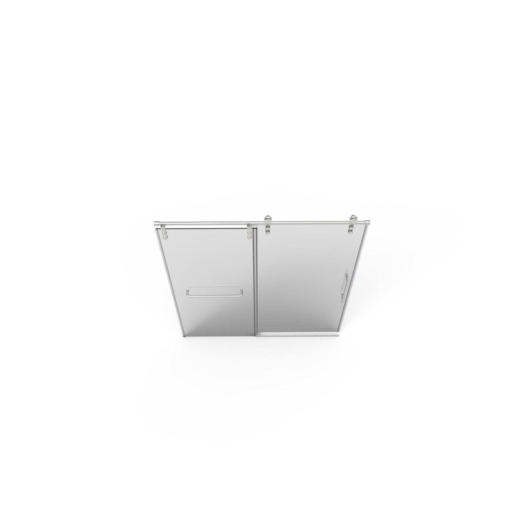 Frameless Shower Door, Sliding Shower Door, Premium 5 / 16" (8 Mm) Thick Tempered Glass Shower Enclosure With Towel Bar, Double Side Easy Clean Coat, Finished With Buffer