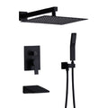 Tub Shower Faucet Set With 12" Rain Shower Head And Handheld Spray Combo