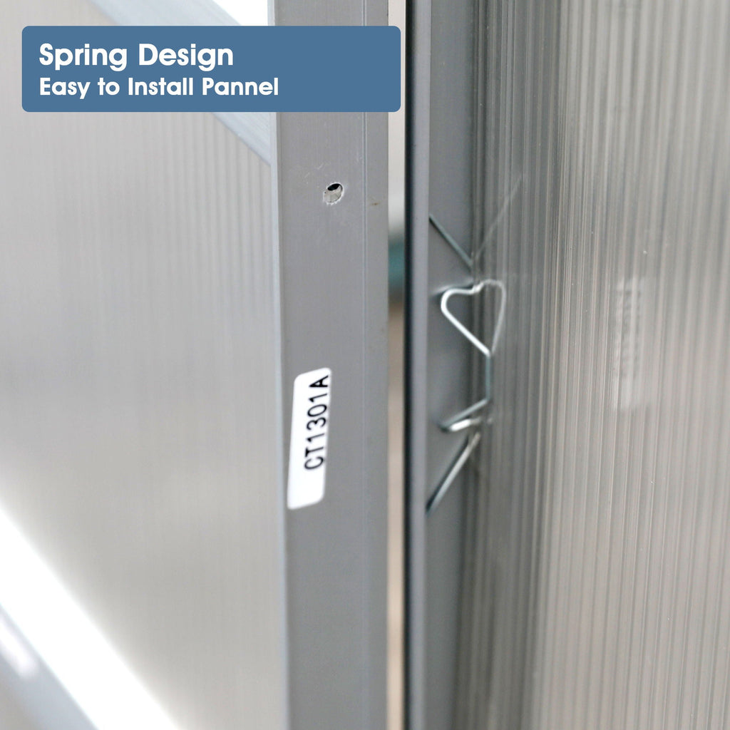 Walk-In Polycarbonate house & Roof Vent, Sliding Doors, Aluminum Hobby Hot House For Outdoor