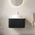 DINA 24" Bathroom Vanity & Sink with Floating Curved Edges Striped Storage Cabinet