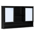 Wall Mounted Bathroom Medicine Cabinet With Double Mirrored Doors