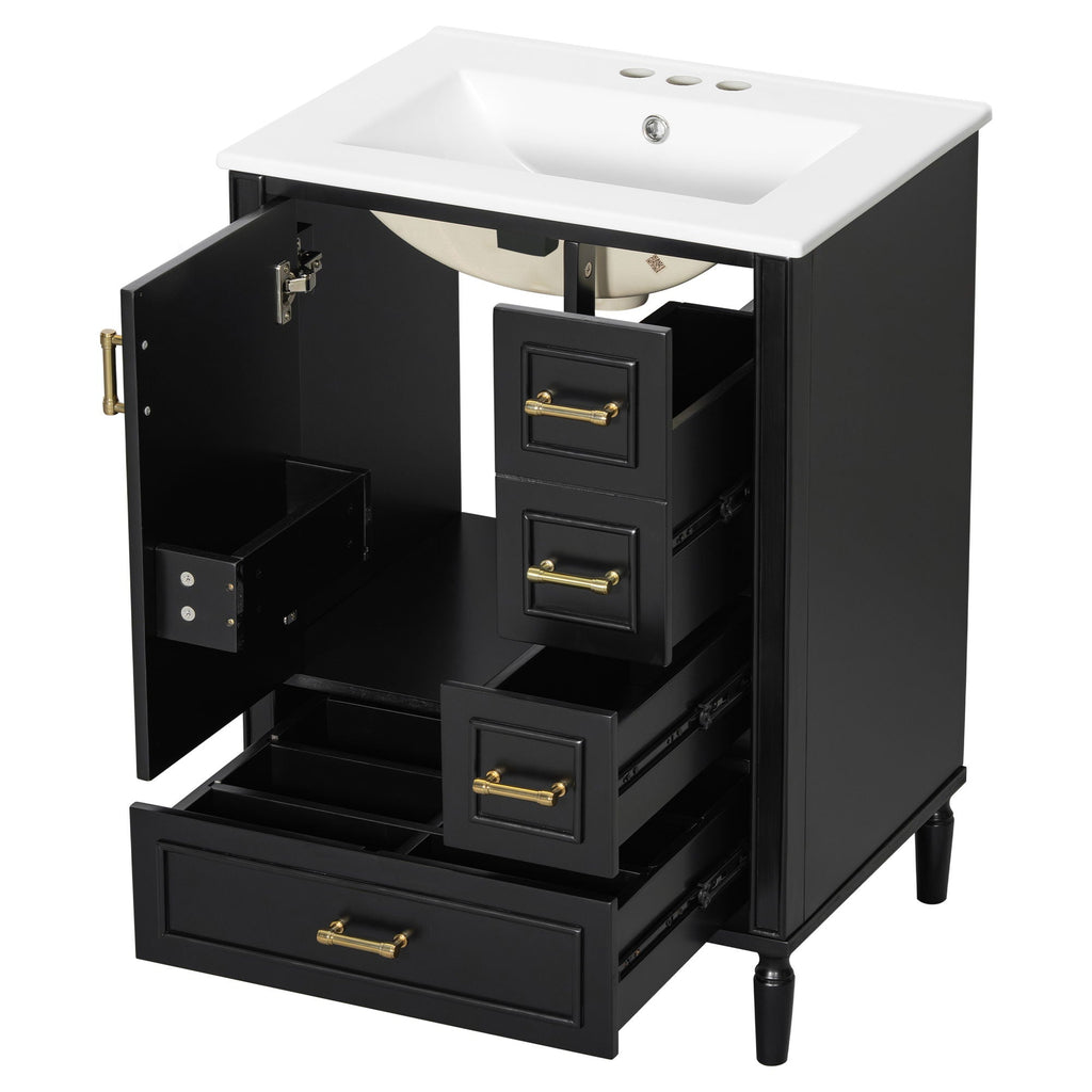 Traditional Bathroom Vanity Set With Soft Close Doors