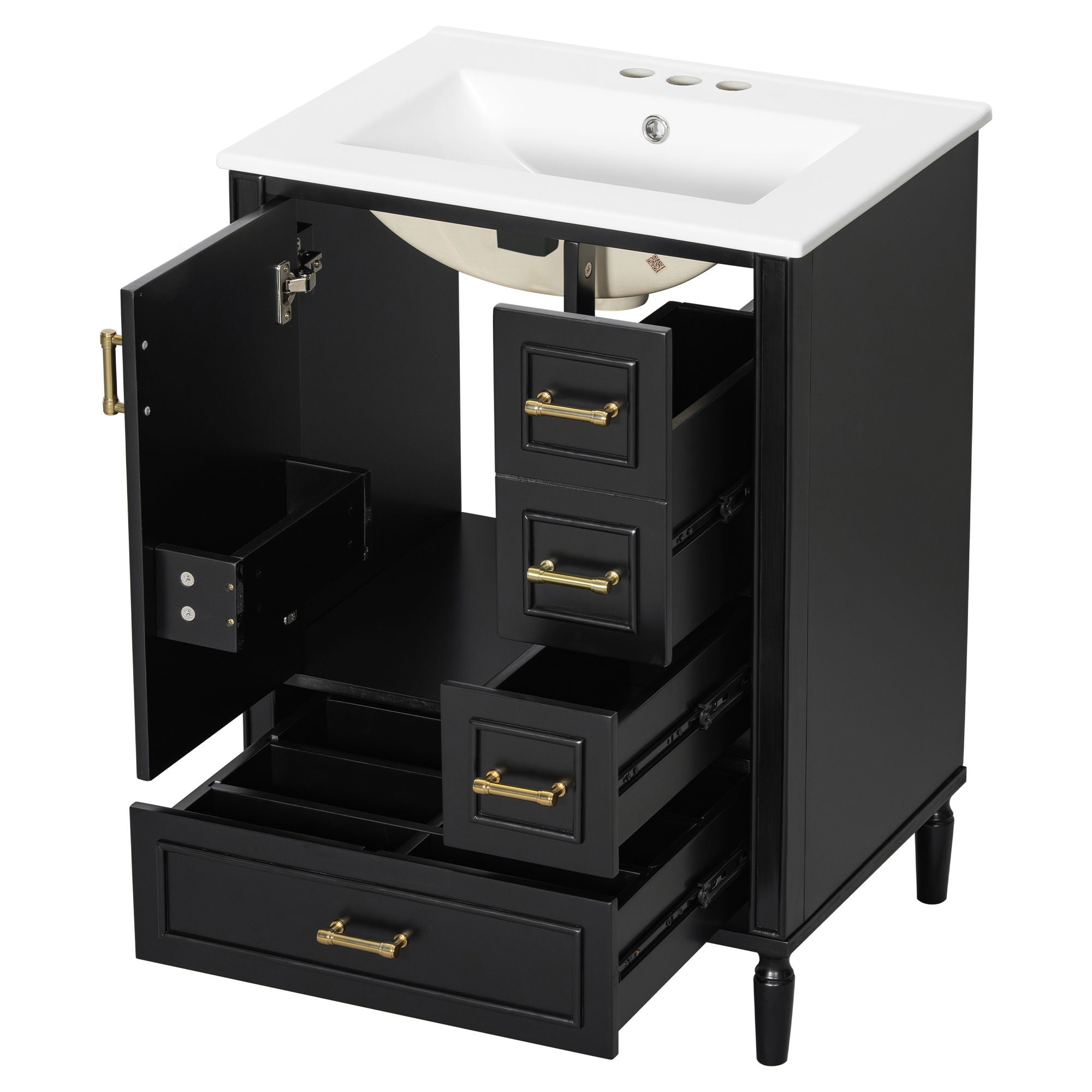 Traditional Bathroom Vanity Set With Soft Close Doors