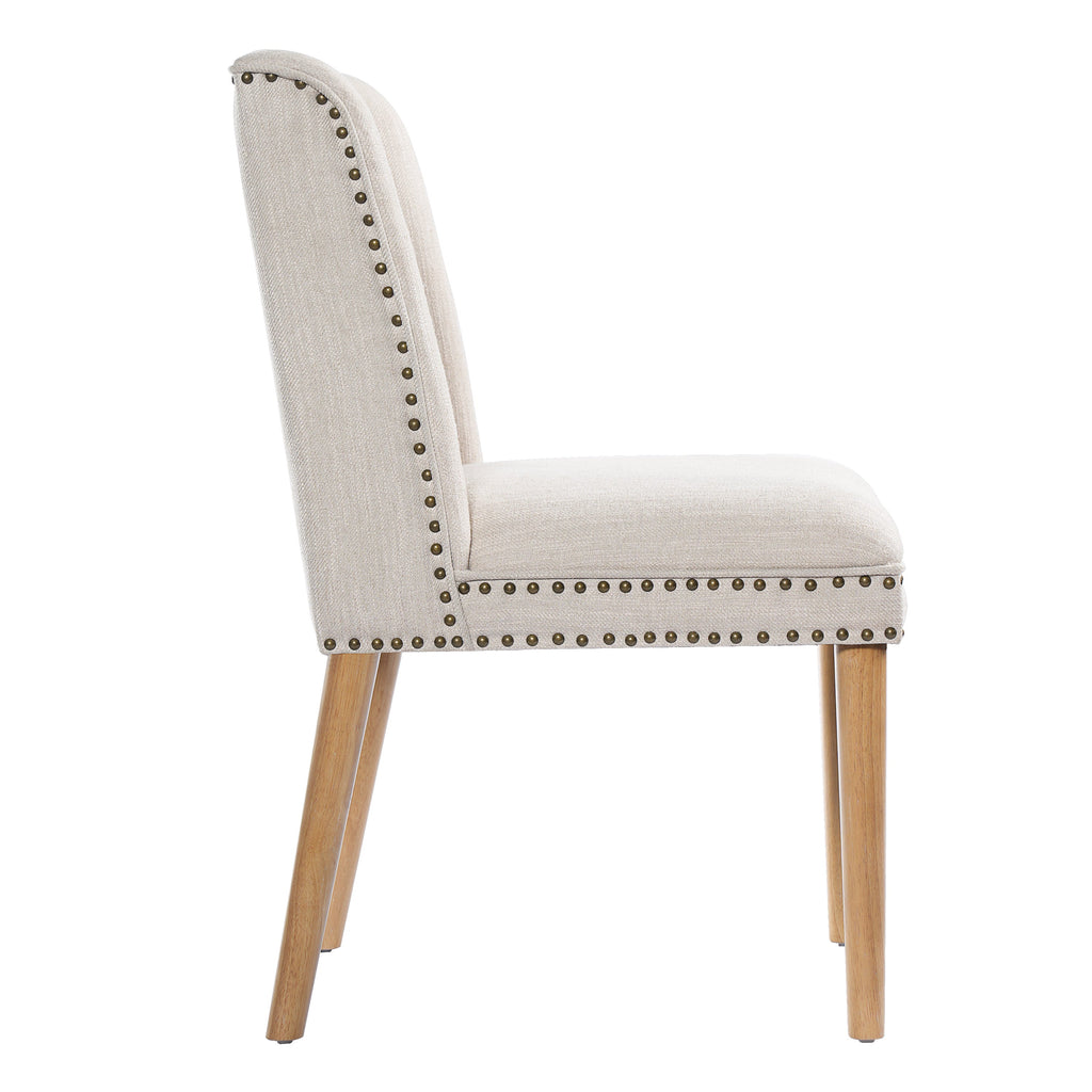 Light Luxury Rivet Upholstered Dining Chair Set of 2