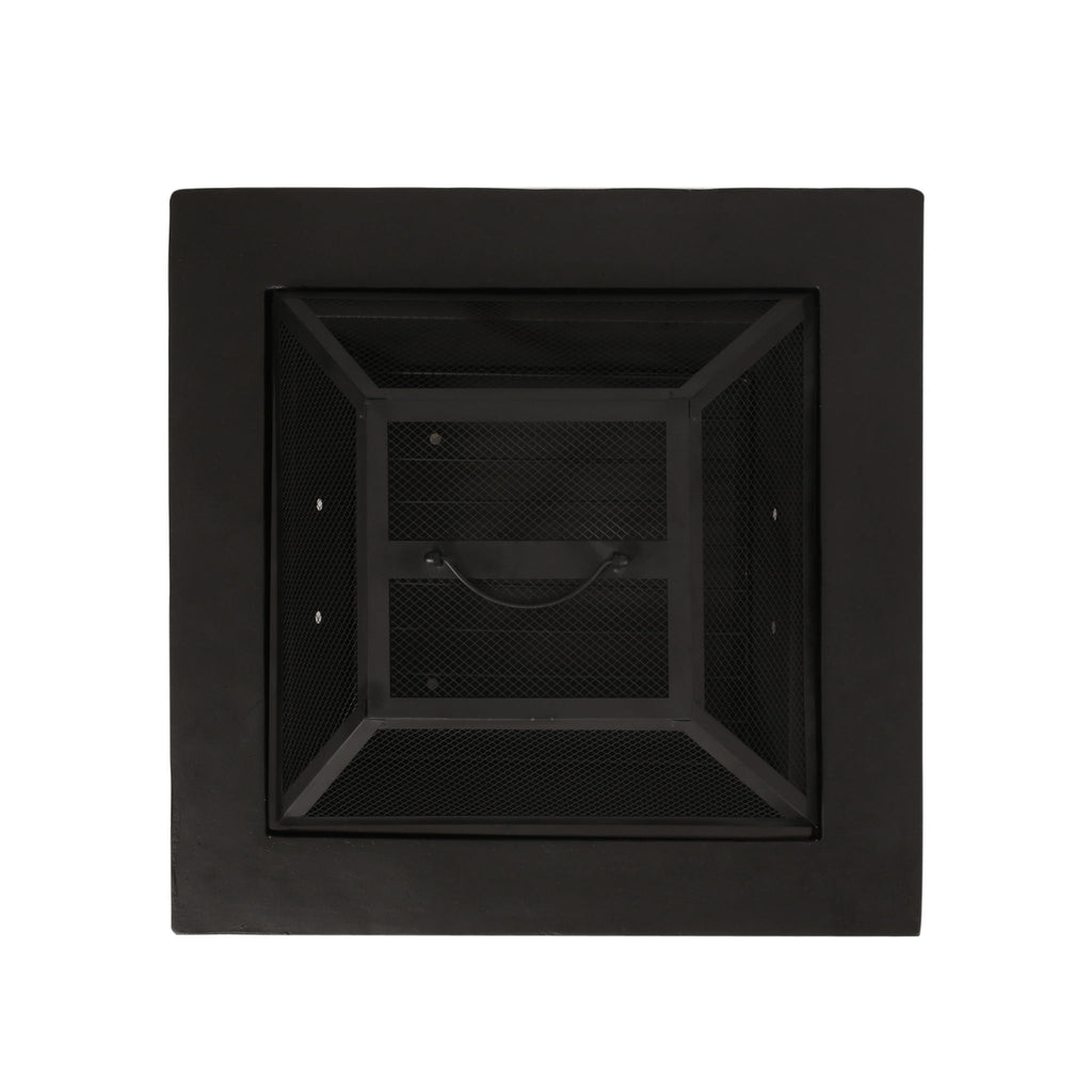 Outdoor Square MGO Wood Burning Fire Pit - Dark Gray