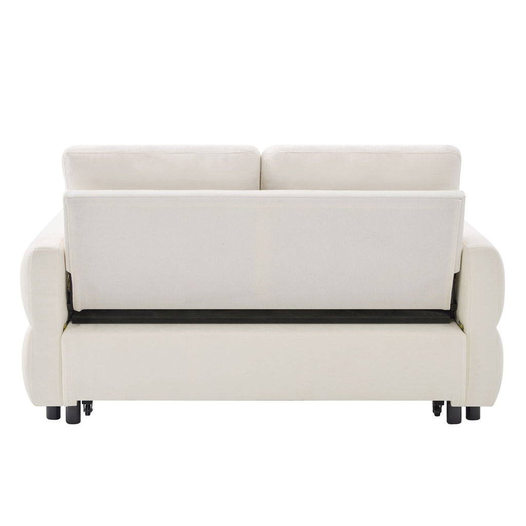Convertible Sofa Bed Loveseat With Adjustable Backrest And USB Ports
