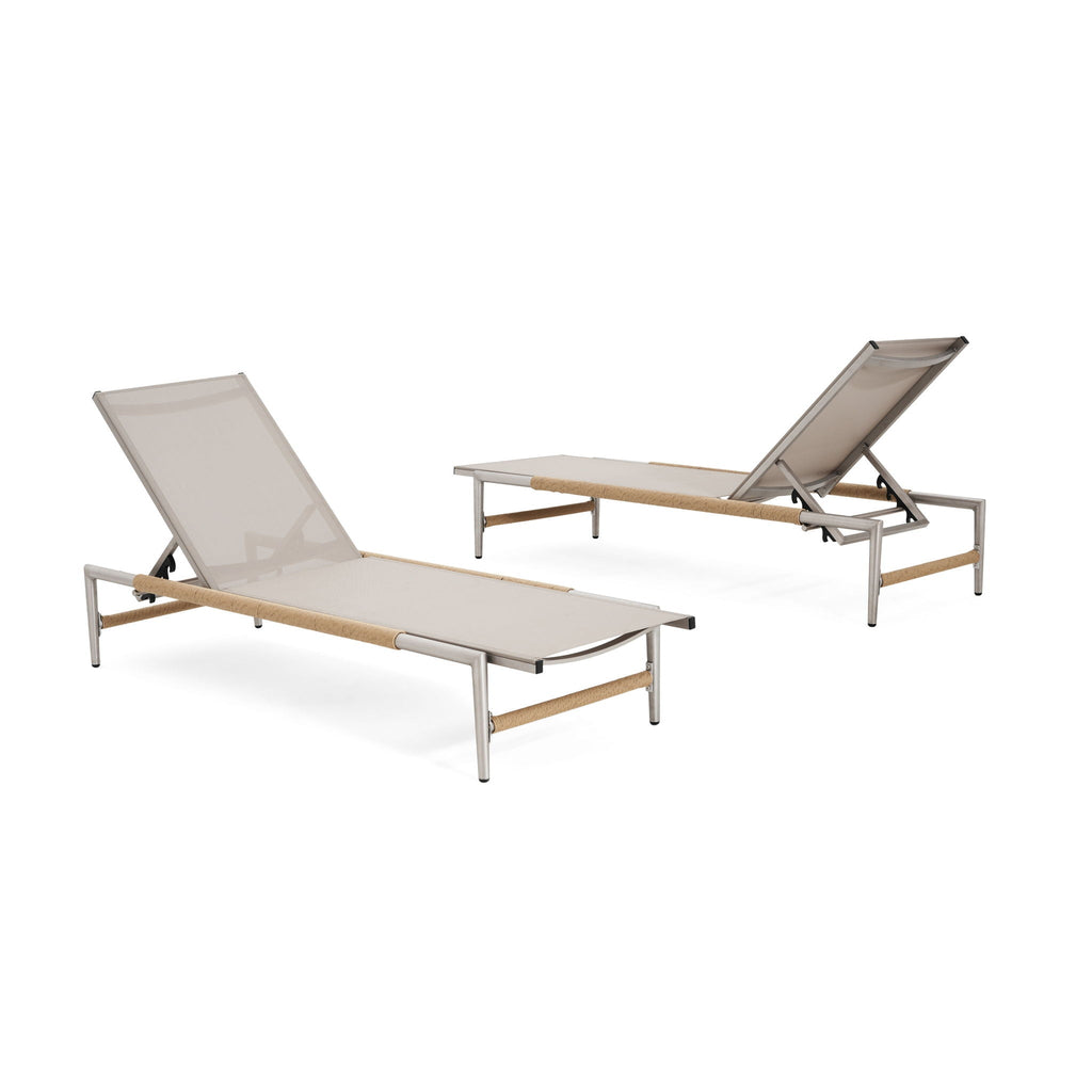 Hargrove Outdoor Patio Aluminum Chaise Lounge Set of 2