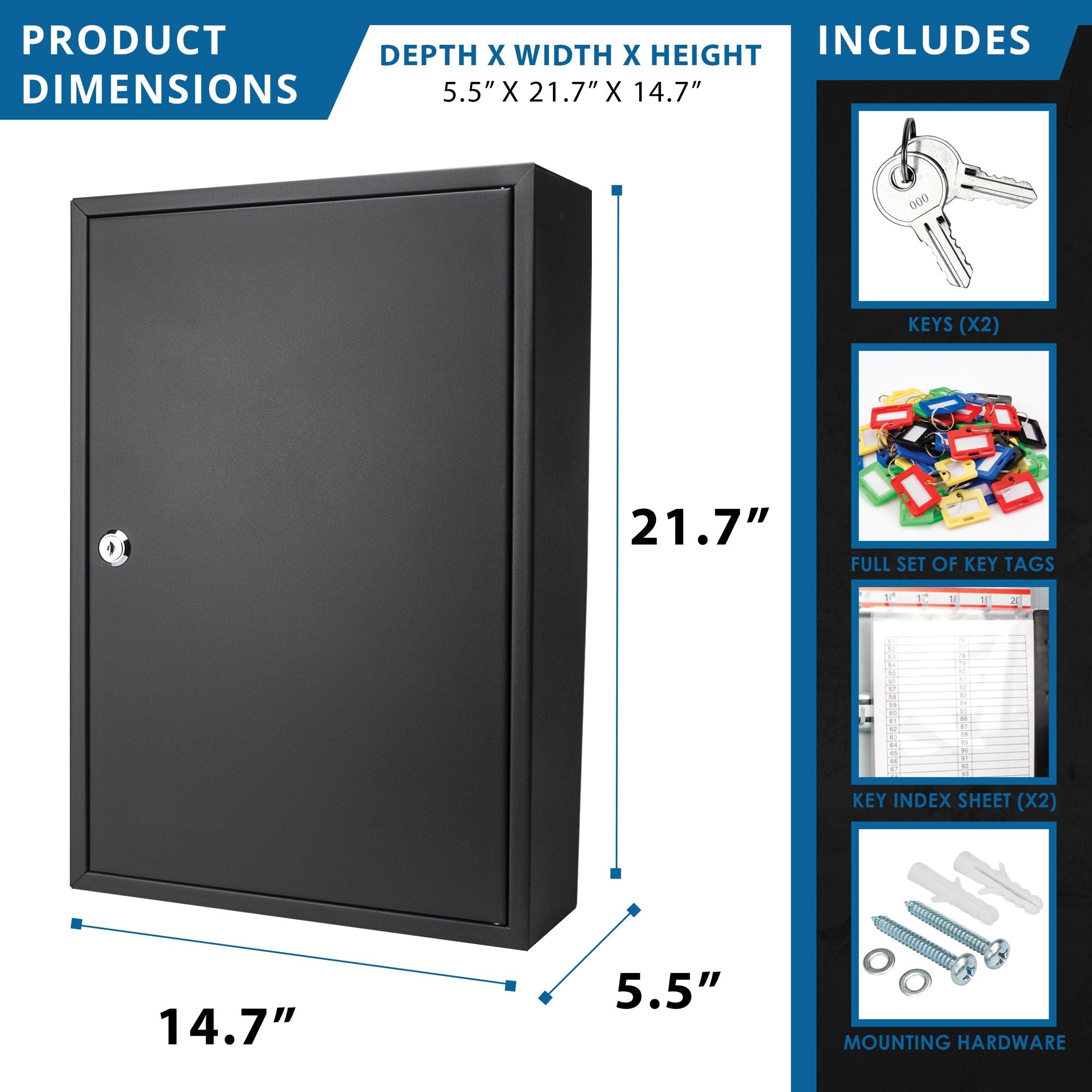 Adjustable Key Cabinet With Lock