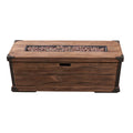 Outdoor Patio Rectangle Gas Burning Fire Pit - Wood Pattern
