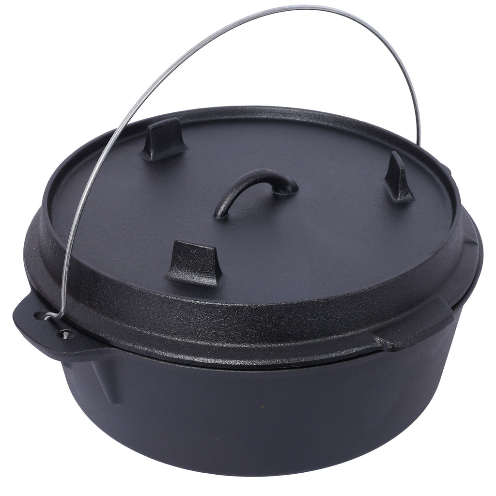 Pre-Seasoned Cast Dutch Oven with Skillet Lid and Pot Rack