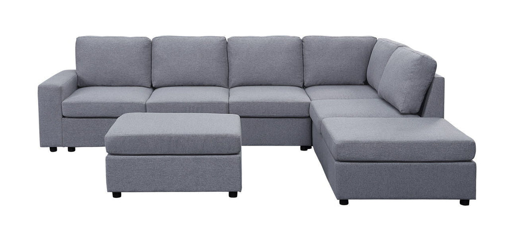 Marley 7-Seat Reversible Modular Sectional Sofa with Ottoman