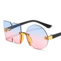 Letter NO Party Rimless Irregular Design Sunglasses For Men/Women Fashionable NO Sunglasses for Kids Oversize & Irregular Design Frameless Polygon Glasses For Children