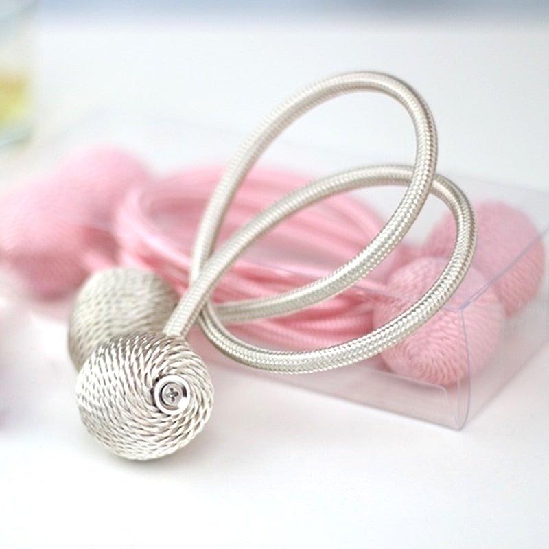 Magnetic Pearl Ball Curtain Tiebacks Accessories Holdbacks Buckle Accessory Buckles Clasp Clips Curtain Hook Holder Holder Clips For Home Office Window 49CM
