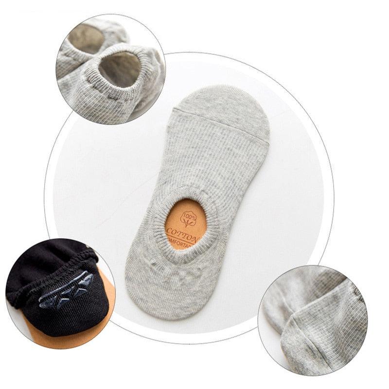 Women's Cute Cotton Invisible No Show Non-Slip Summer Candy Solid Color Silicone Short Socks Fashion Thin Ankle Boat Socks