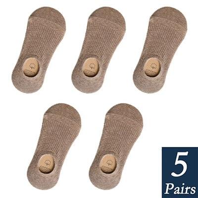 Women's Cute Cotton Invisible No Show Non-Slip Summer Candy Solid Color Silicone Short Socks Fashion Thin Ankle Boat Socks